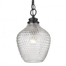 Golden 1088-M BLK-CLR - Adeline Medium Pendant in Matte Black with Clear Glass Shade