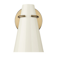 Golden 2122-1W MBS-GE - Reeva 1 Light Wall Sconce in Modern Brass with Glossy Ecru Shade