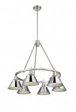 Golden 3306-6 PW-CH - Orwell 6-Light Chandelier in Pewter with Chrome