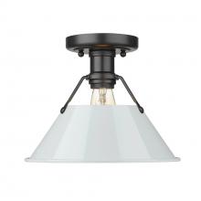  3306-FM BLK-DB - Orwell BLK Flush Mount in Matte Black with Dusky Blue shade