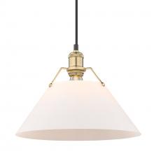 Golden 3306-L BCB-OP - Orwell BCB Large Pendant - 14" in Brushed Champagne Bronze with Opal Glass