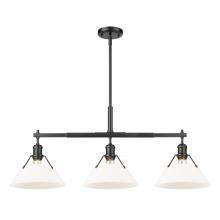  3306-LP BLK-OP - Orwell BLK 3 Light Linear Pendant in Matte Black with Opal Glass