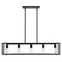 Golden 6070-LP BLK-PW - Tribeca Linear Pendant in Matte Black with Pewter Accents