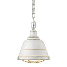 Golden 7312-S FW - Bartlett Small Pendant in French White