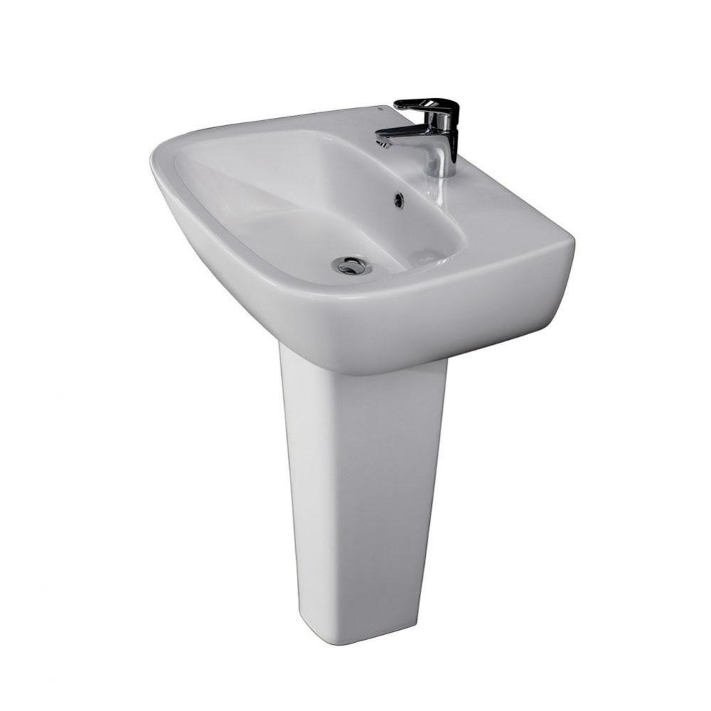 Elena 500 Pedestal Lavatory 1-Hole, White