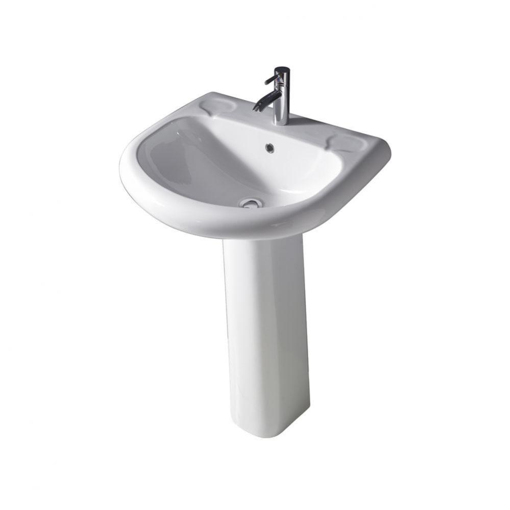 Orient 660 Pedestal Lavatory 1-Hole, White