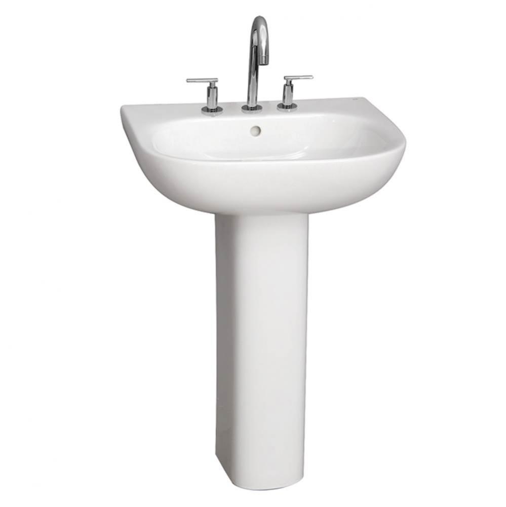 Tonique 550 Pedestal Lavatory, White-8&apos;&apos; Widespread