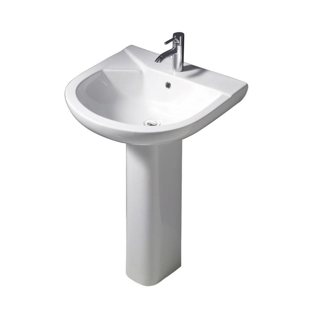 Anabel 555 Pedestal Lavatory 1-Hole, White