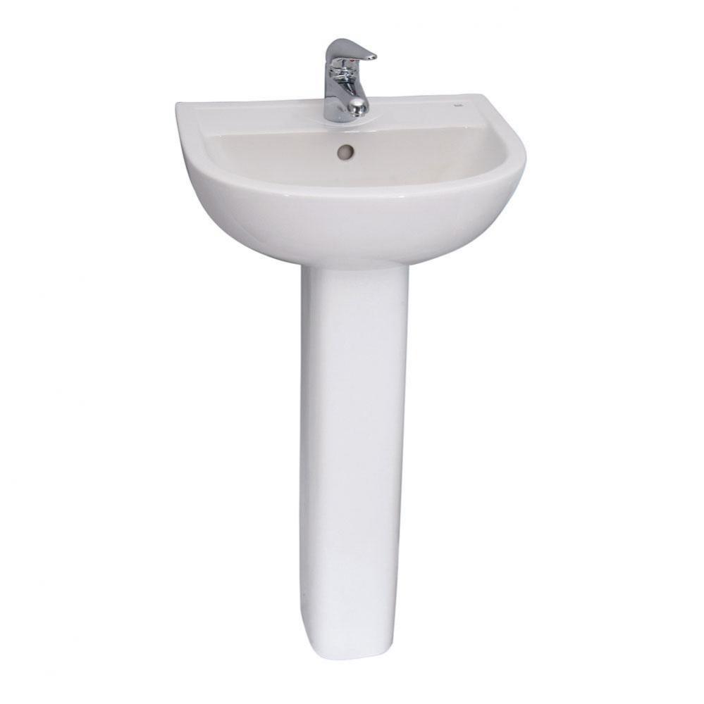 Compact 500 Pedestal Lavatory 1-Hole, White