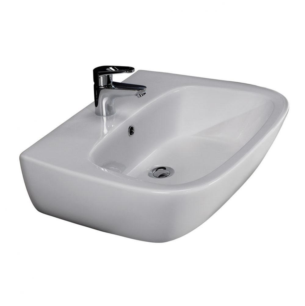 Elena 450 Wall-Hung Basin 1 hole, White