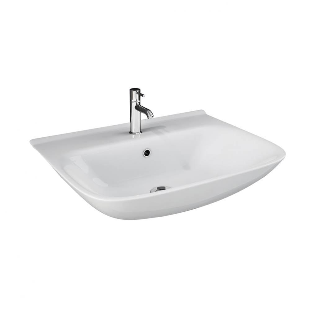 Eden 450 Wall-Hung Basin, 1-Hole, White