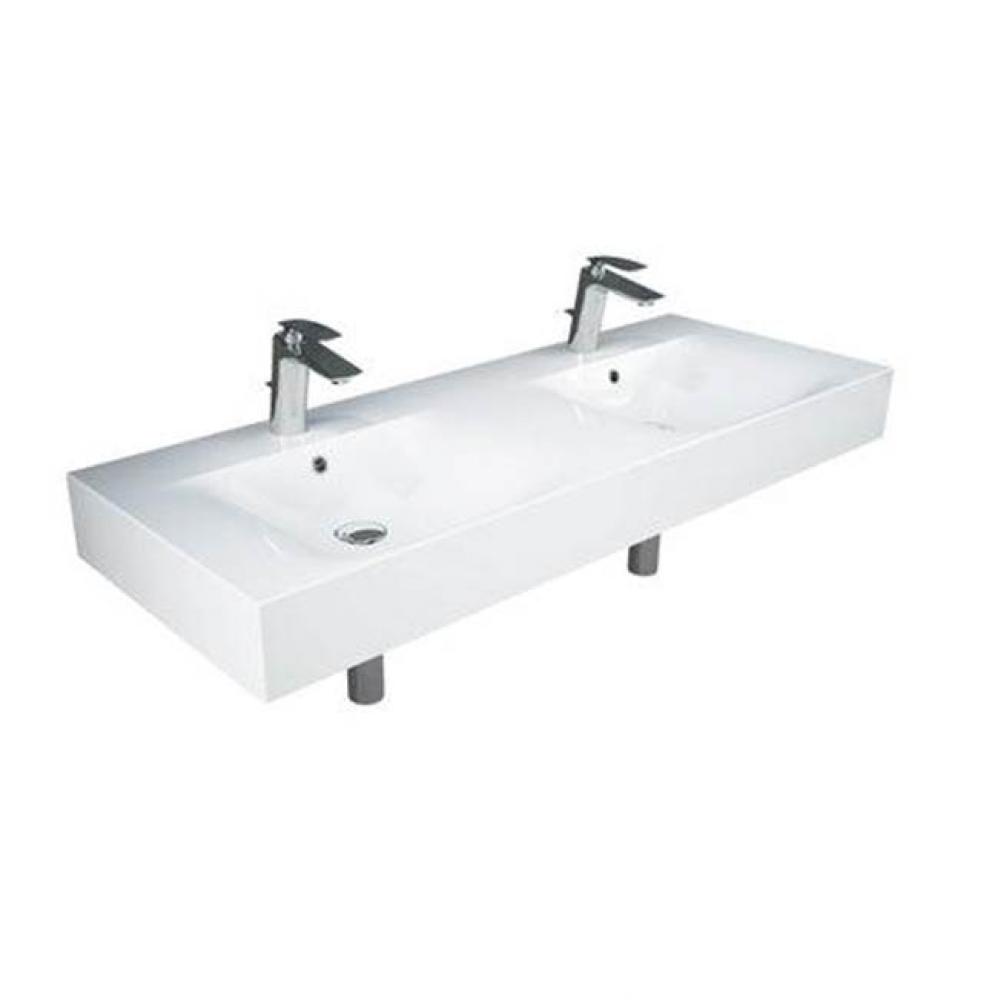 Des 1210 Double Bowl Wall-Hung Basin 1-Hole Per Bowl