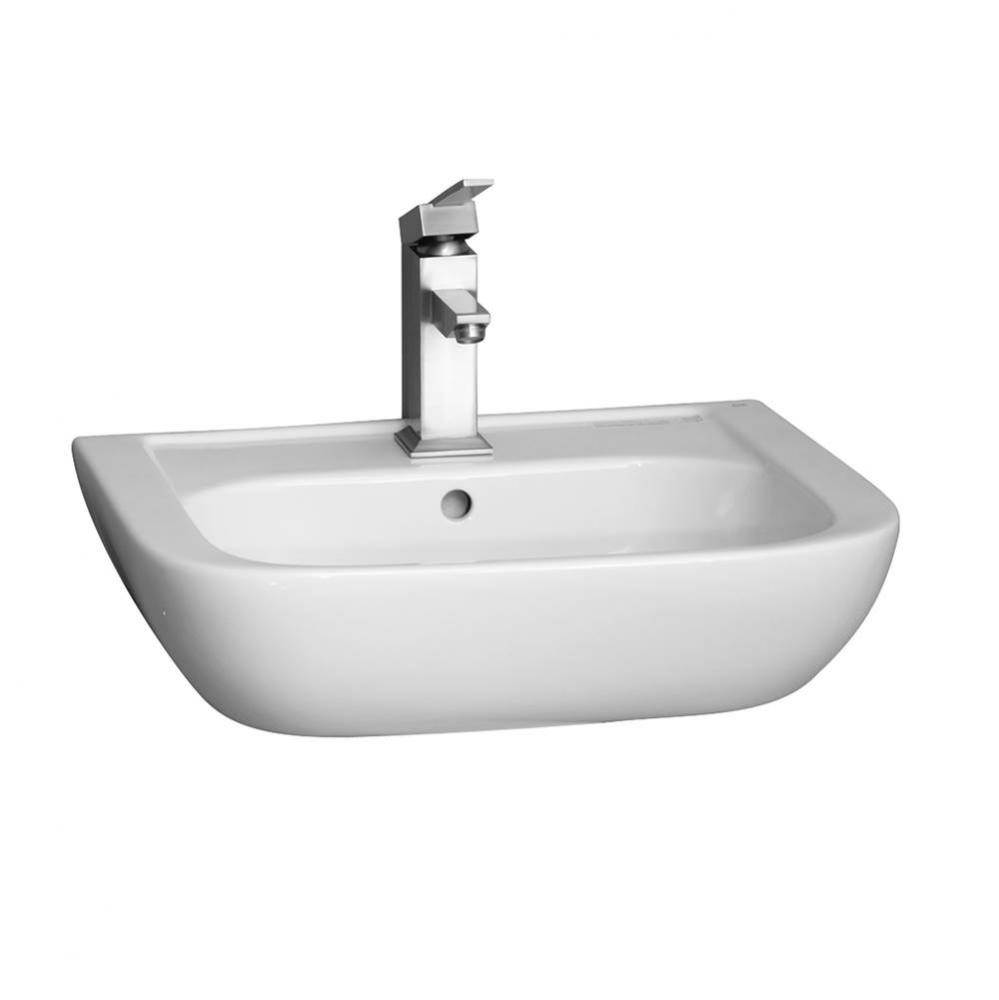 Caroline 550 Wall-Hung Basin, White-1 hole