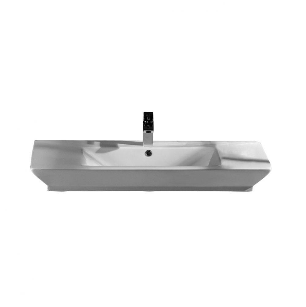 Opulence Above Counter Basin 1-Hole,39-1/2&apos;&apos;,White,Rect.Bowl