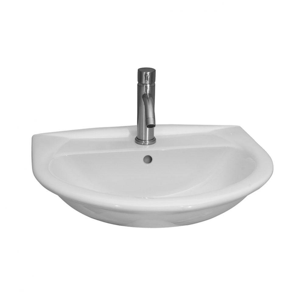 Karla 605 Wall-Hung Basin 1-Hole, White