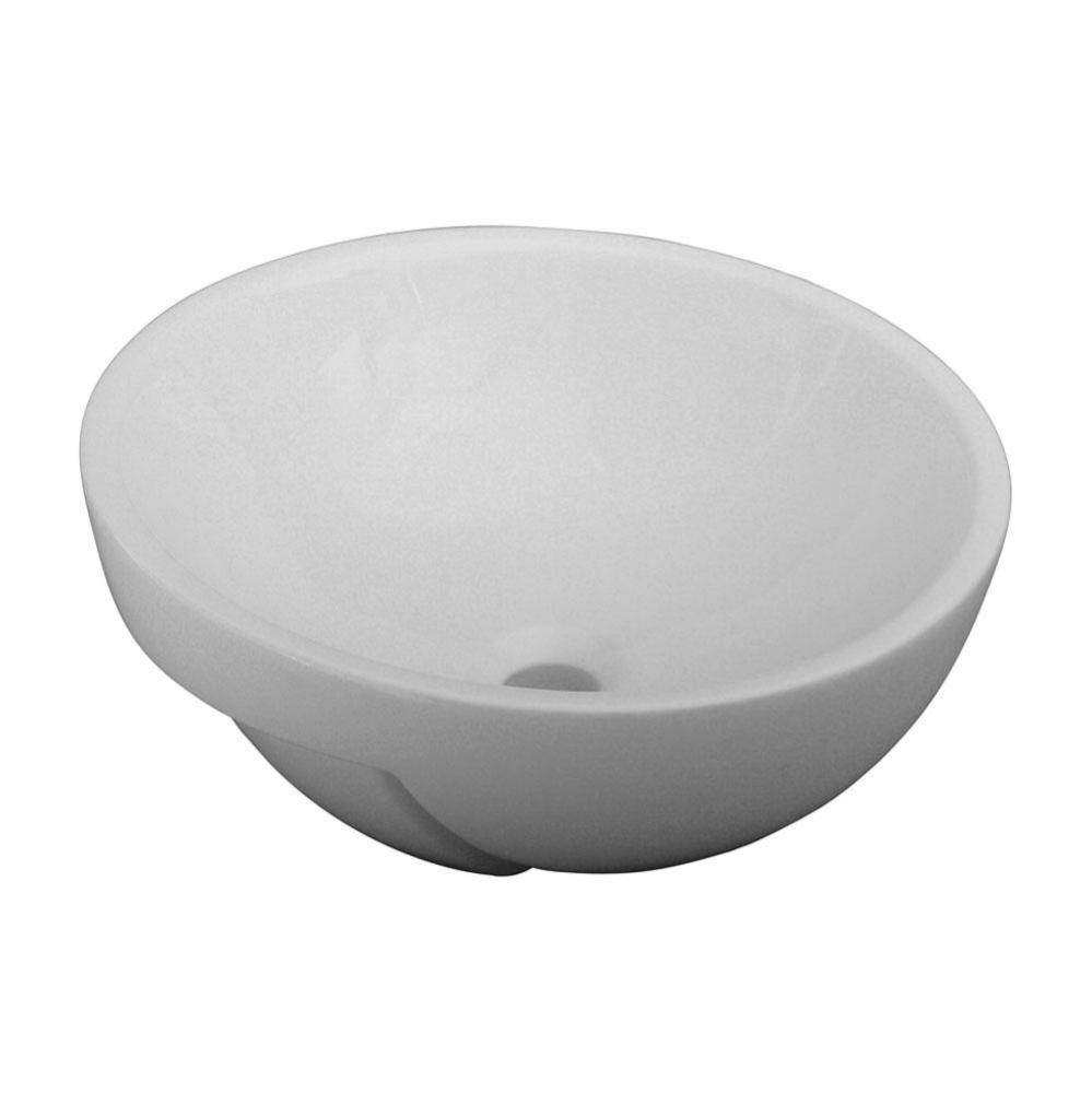 Luna Semi Recessed Basin, Fire Clay, White