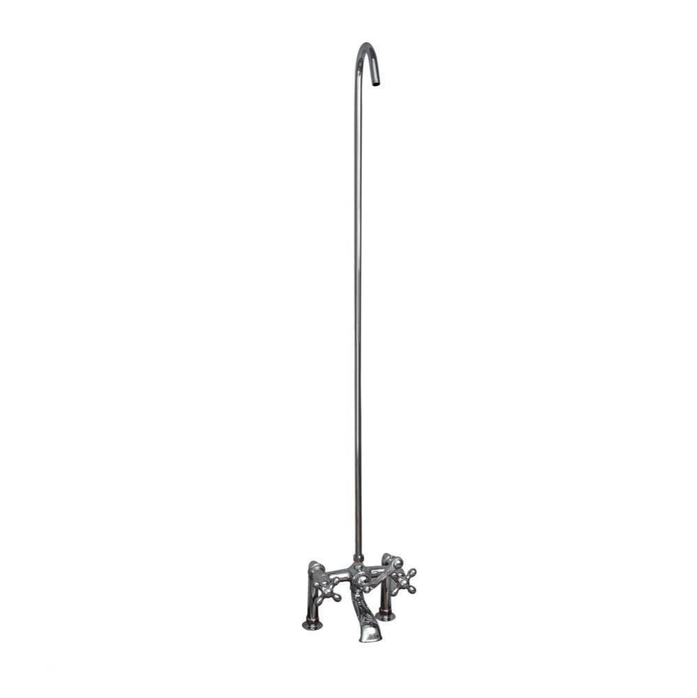 Elephant Spout, 6&apos;&apos; Mts, Cross Hdle, 62&apos;&apos; Riser, Pol Chrome