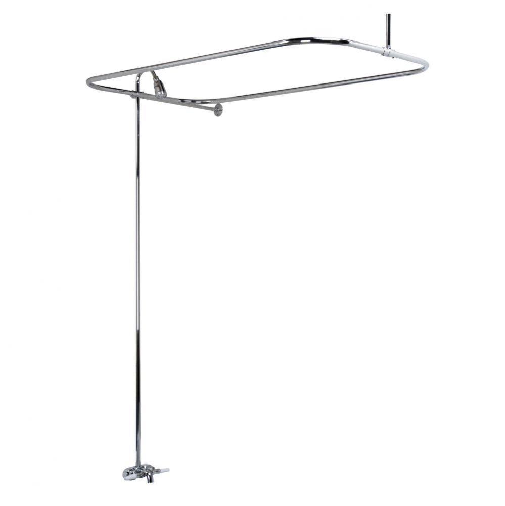 Converto Shower w/54&apos;&apos; Rect Rod, Fct, Riser, Polished Chrome