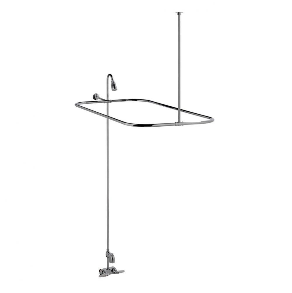 Converto Shower w/54&apos;&apos; Rect Rod, Code Spout, Polished Chrome