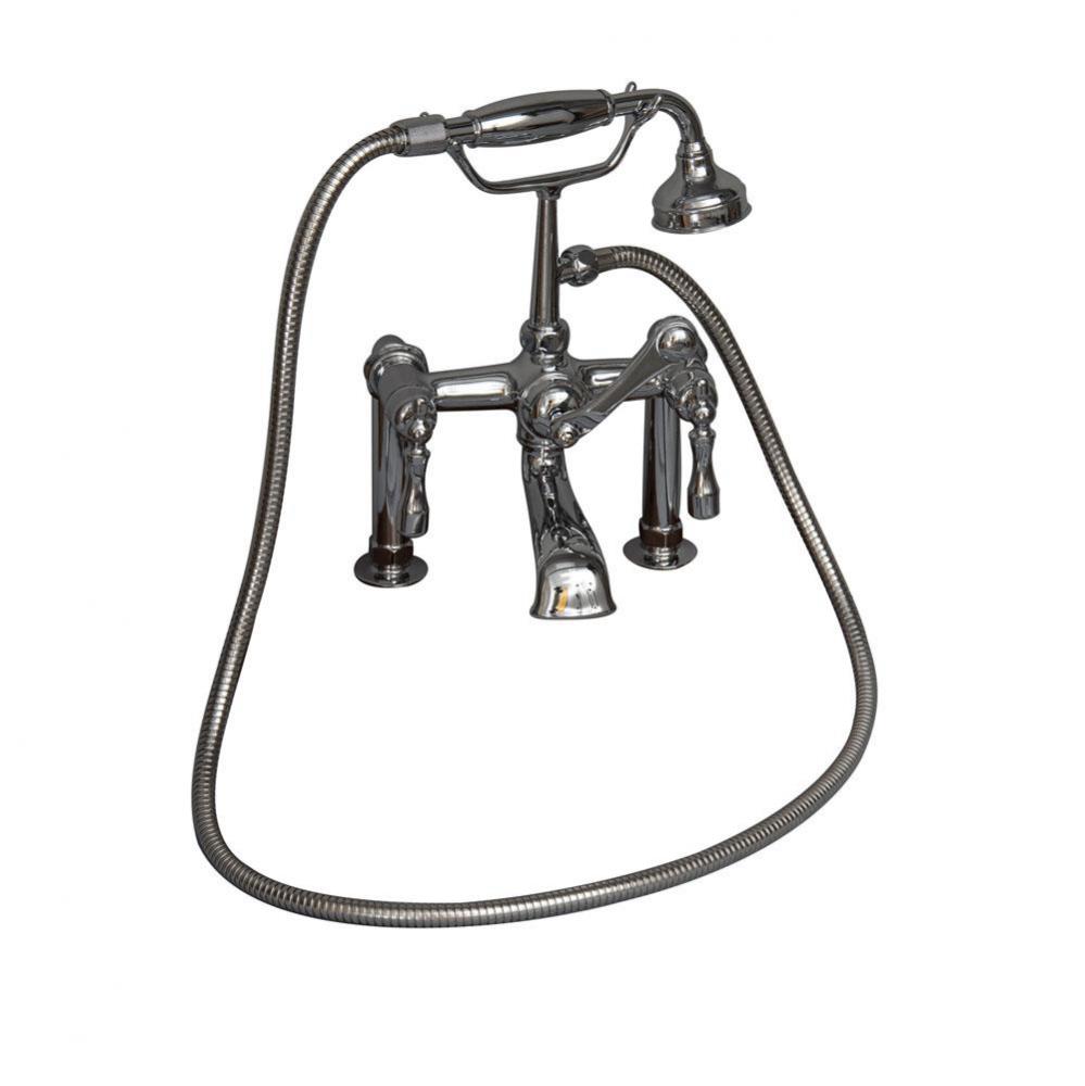 Elephant Spout,HndShwr,60&apos;&apos;Hose Mounts, Metal Lever Hdls, CP