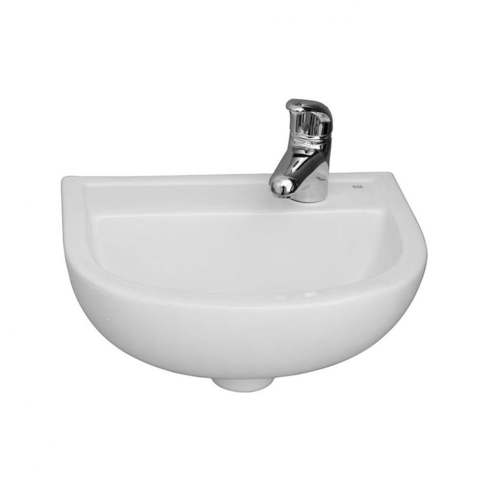 Compact 380 Wall Hung Basin  1 hole on right - White