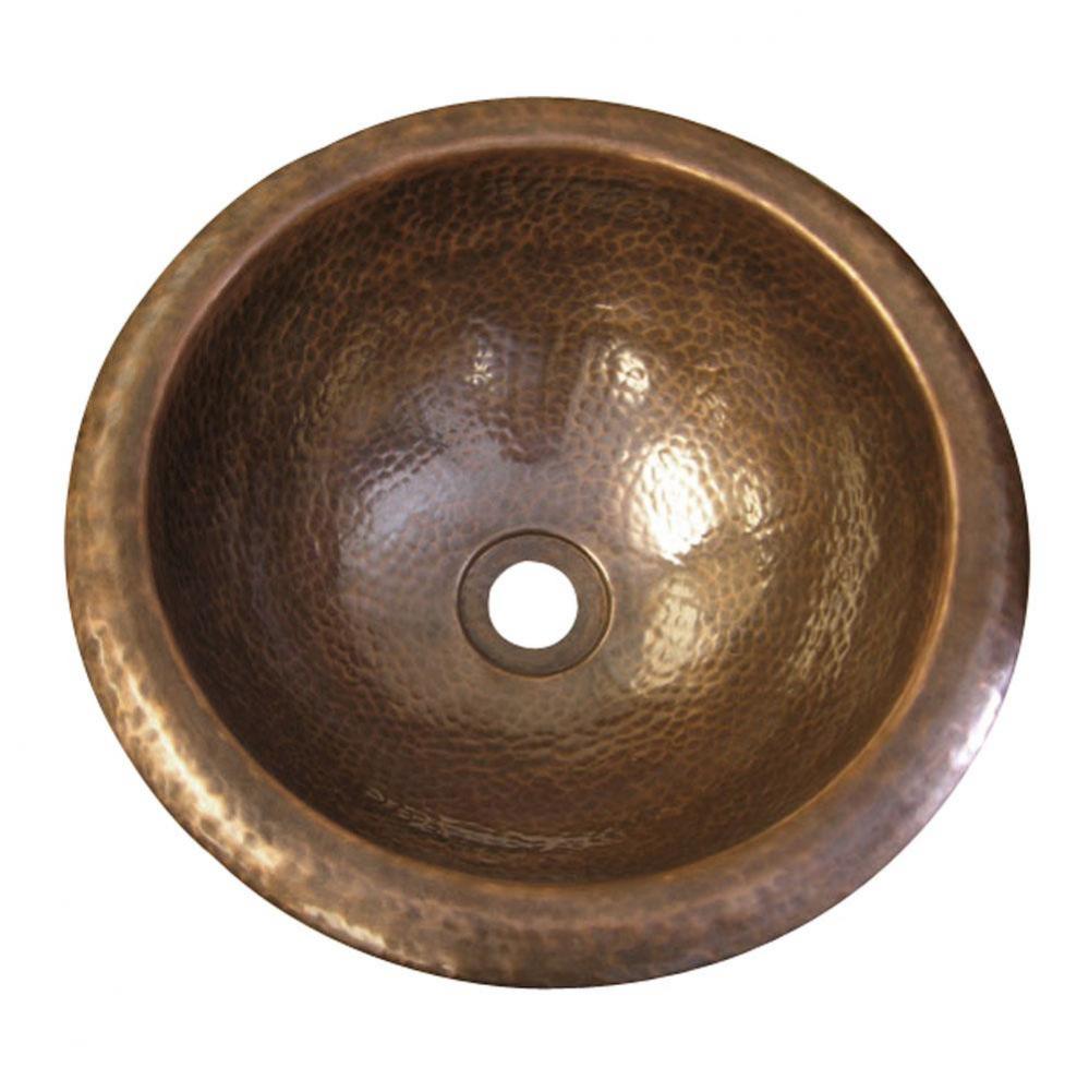 Abita Round Self Rimming Basin , Hammered Antique Copper