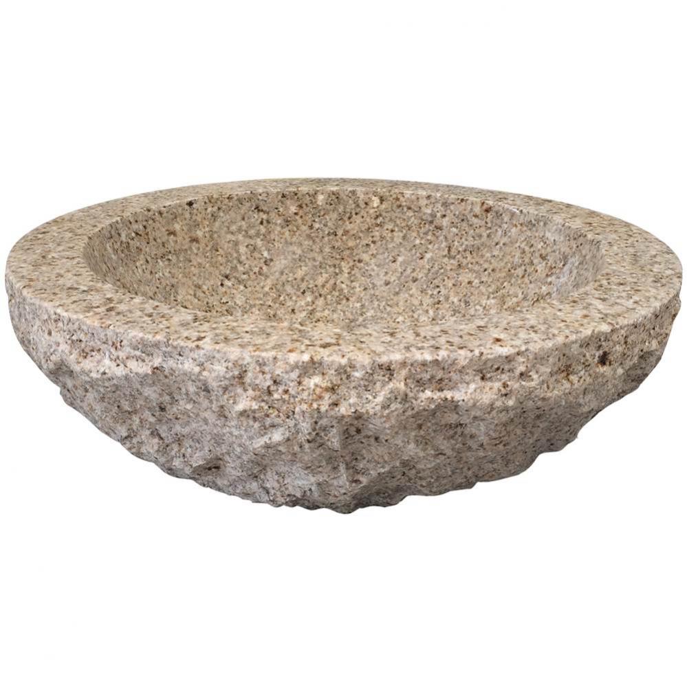 Crestone Round Granite Vessel Polished Beige Granite