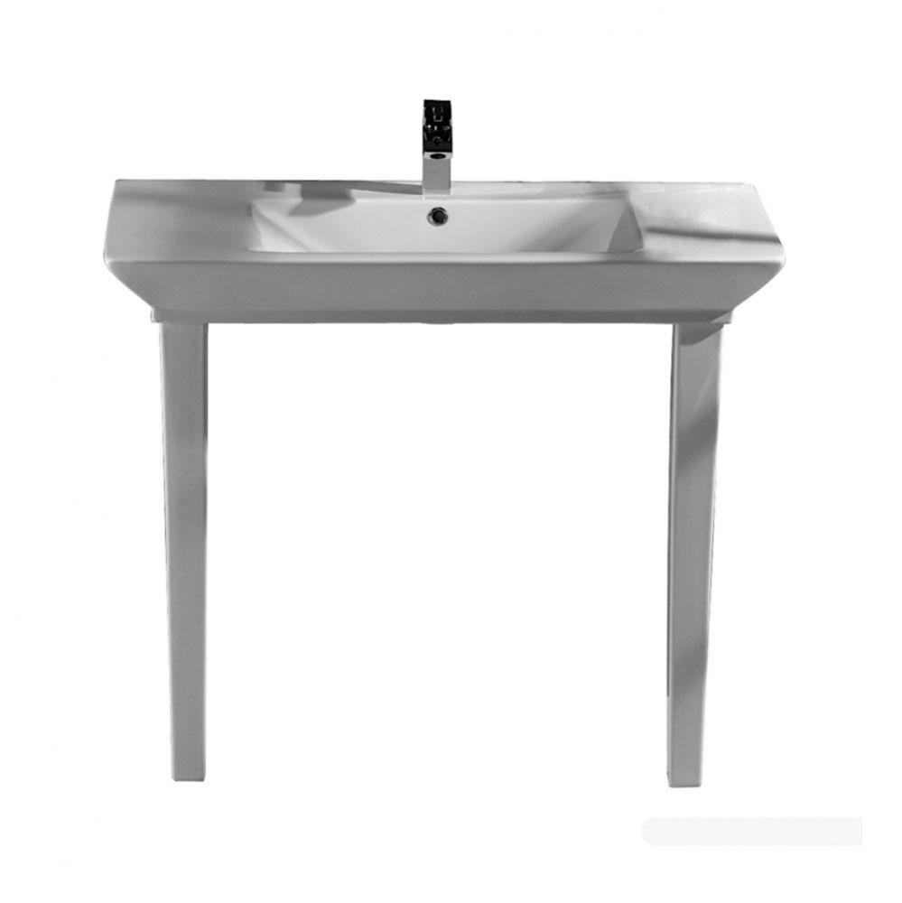 Opulence Console 39-1/2&apos;&apos;, RectBowl, 8&apos;&apos; WS, White