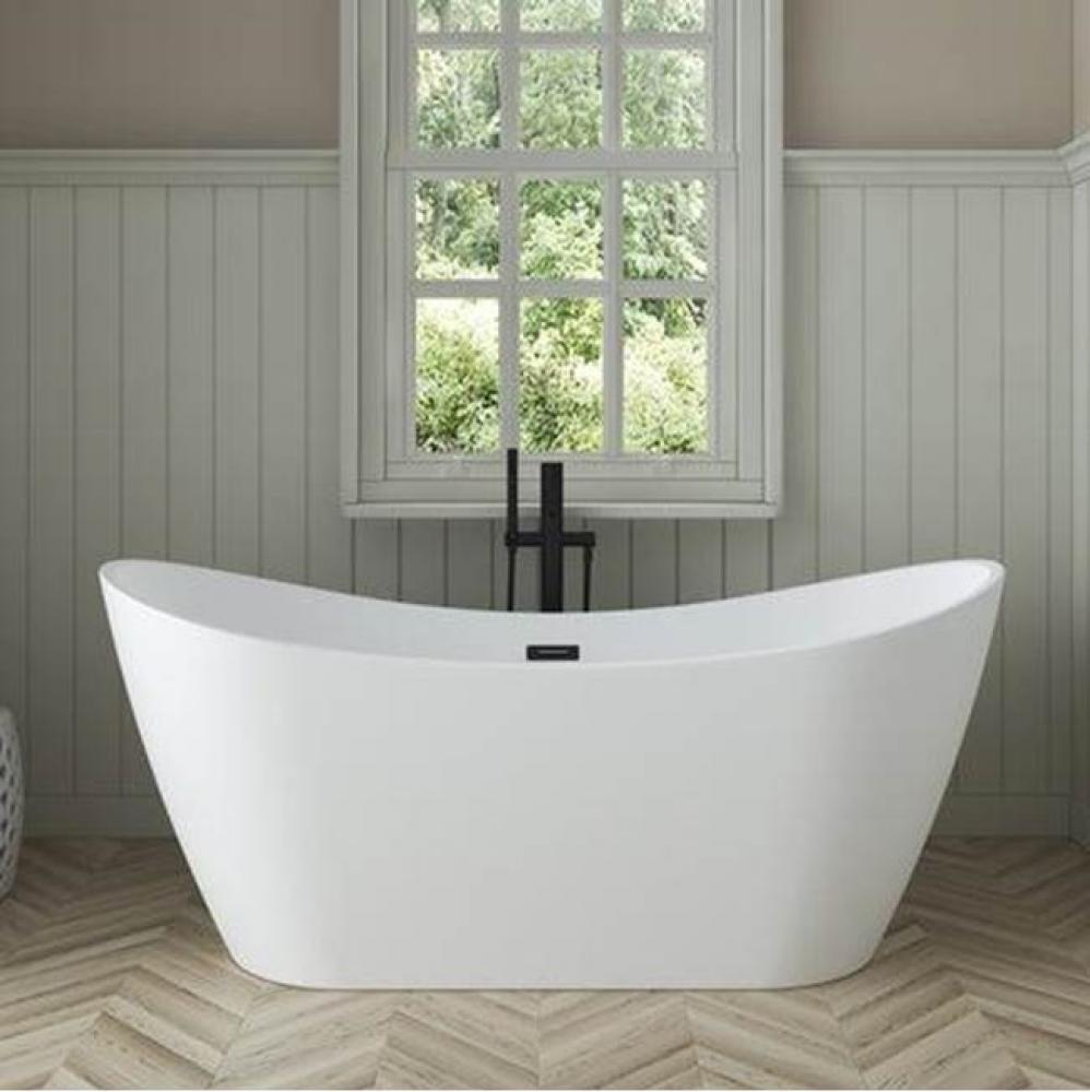 Nairobi 67&apos;&apos;AC Tub Matte White W/Internal Drain And Of Matte Wh