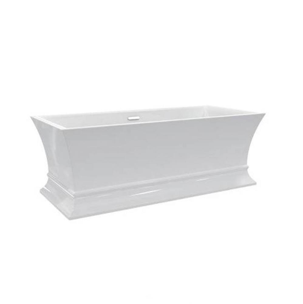 Thayer Acrylic Rect Tub 67&apos;&apos; WHW/OF and Drain Matt Black