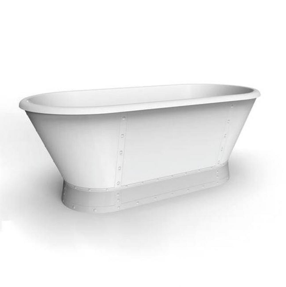 Corrigan 66&apos;&apos; Freestanding TubWH,Rolled Rim,Drain and OF MB