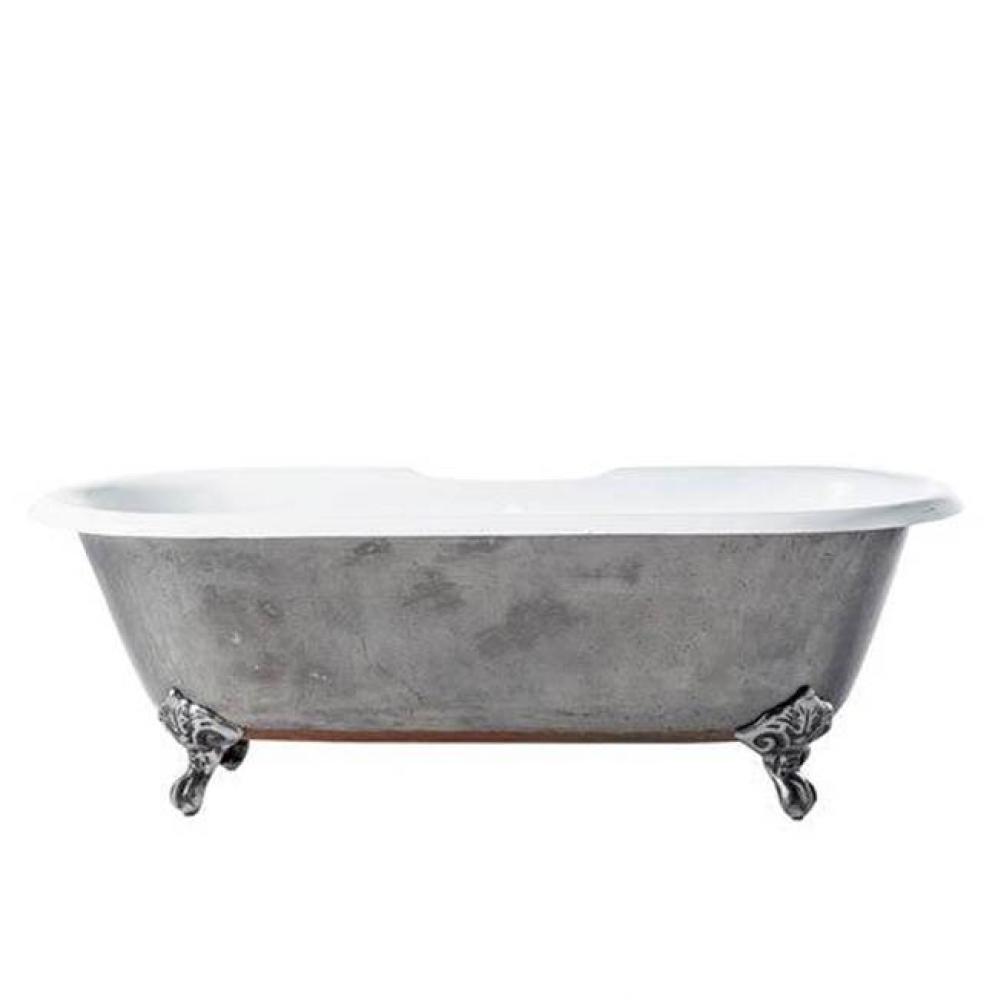 Doyle 67&apos;&apos;CI Tub W/O Holes,FEETW/OF,Ext Polished, Inside WH