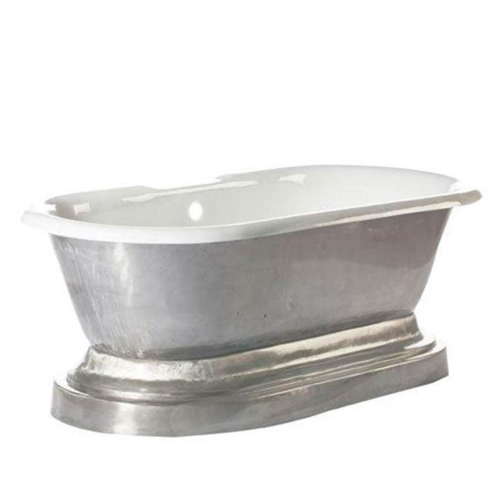 Doyle 67&apos;&apos;CI Tub W/O Holes,BaseW/OF,Ext Polished, Inside WH