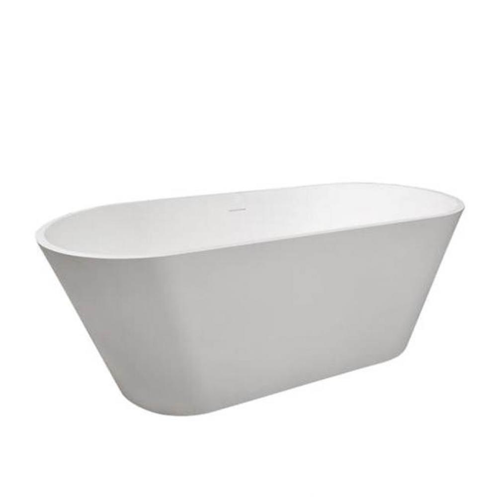 Nishi 68&apos;&apos; Resin FreestandingTub, White Matte, No Holes