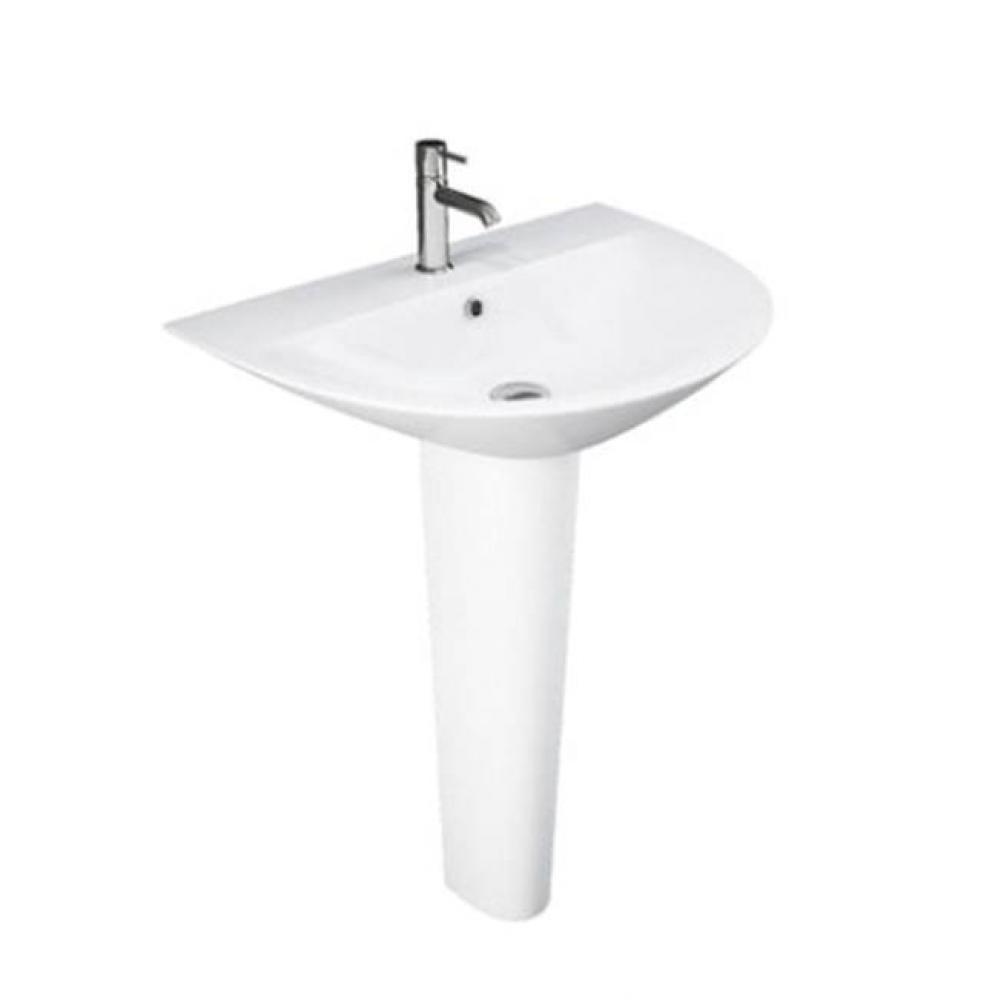 Morning 600 Pedestal Lavatory White, 8&apos;&apos; Widespread