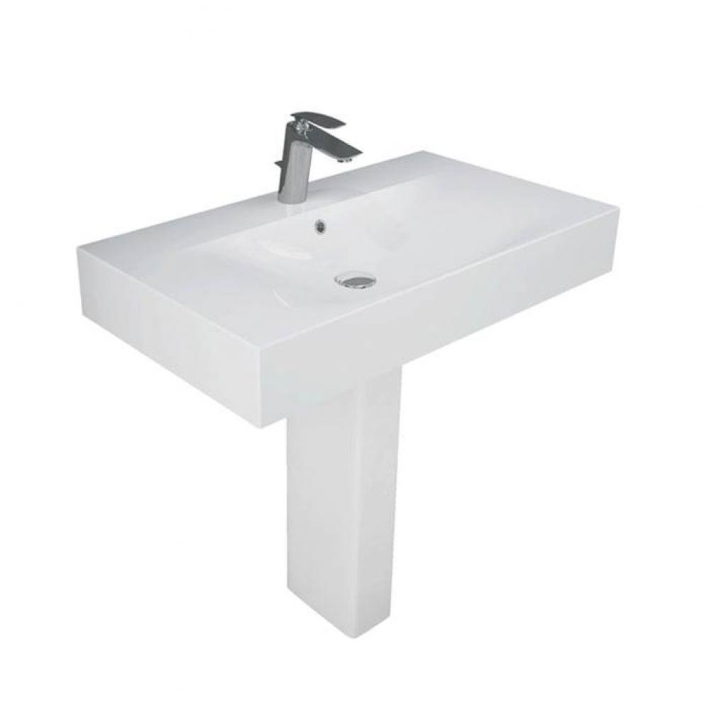 Des 610 Pedestal Lavatory 1-hole , WHITE