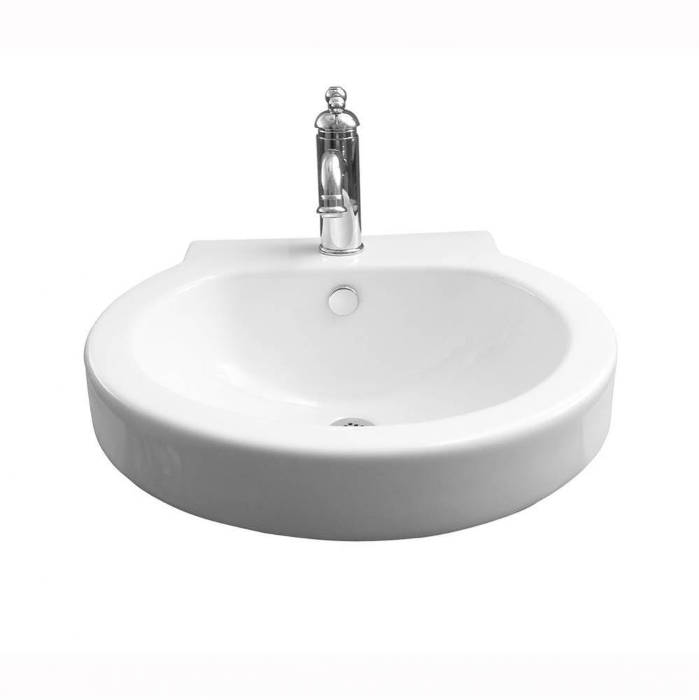 Bryant Wall Hung 20&apos;&apos;, Oval, 1 Faucet Hole, Overflow, White