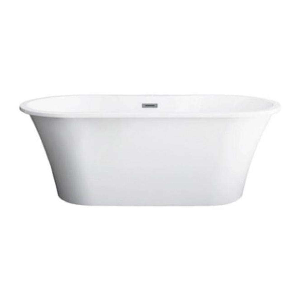 Nouri 65&apos;&apos; AC Tub Light Grey W/ Internal Drain And Of Chrome