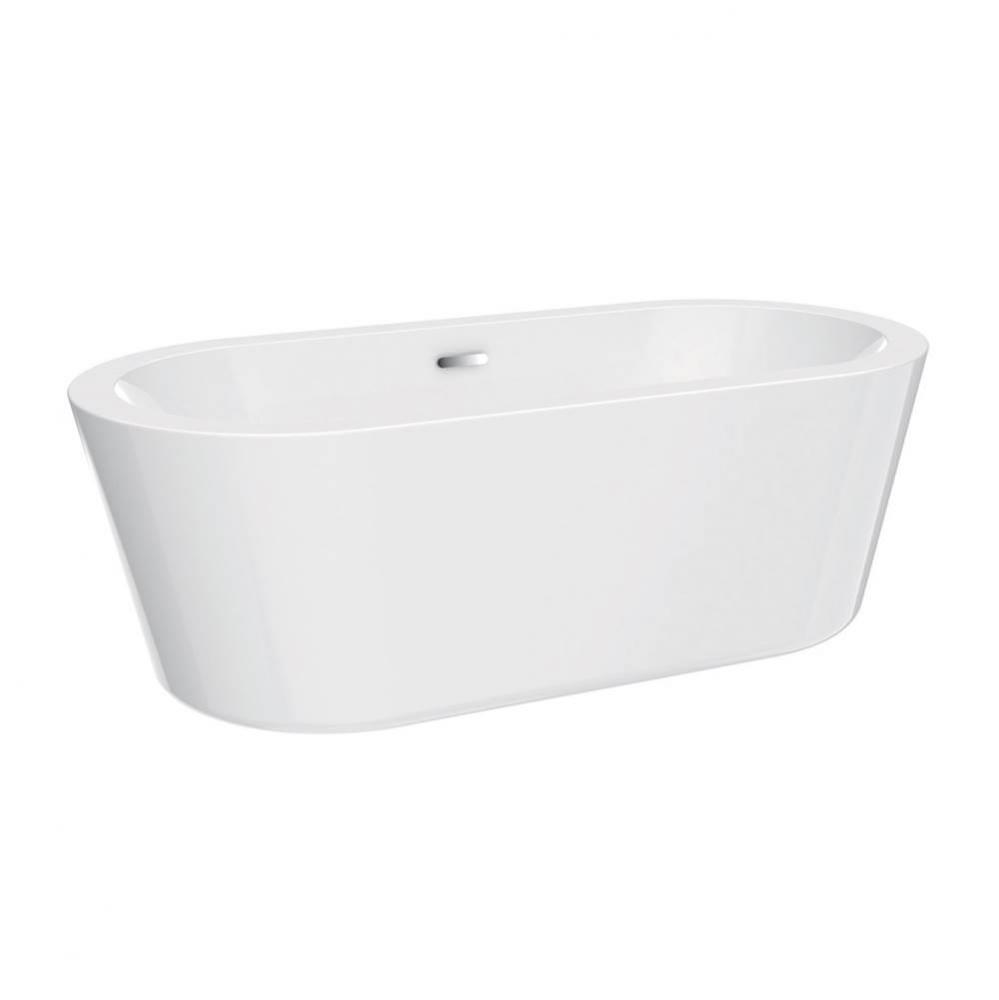 Opus AC Oval Freestanding Tub59&apos;&apos; WH,W/OF and Drain Matt Black