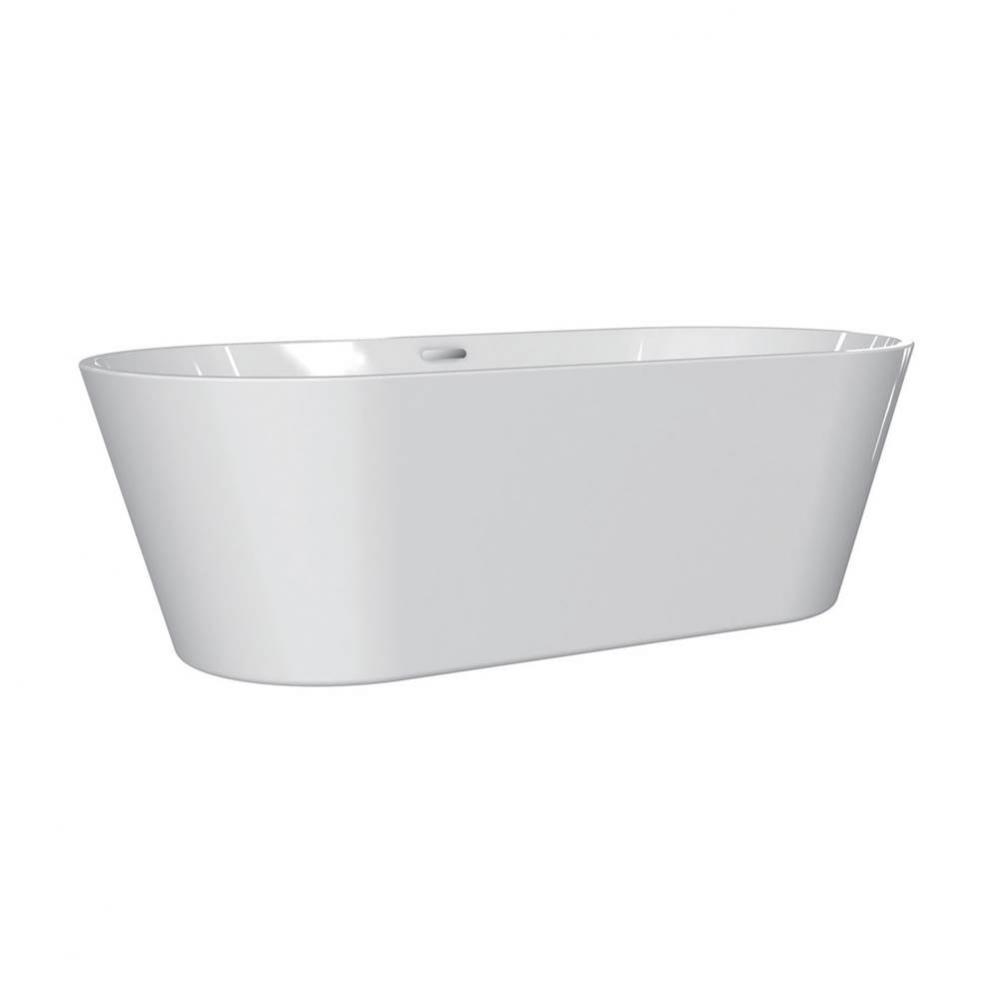 Orrick Freestandin AC Oval Tub63&apos;&apos; WH,W/OF and Drain Matt Black