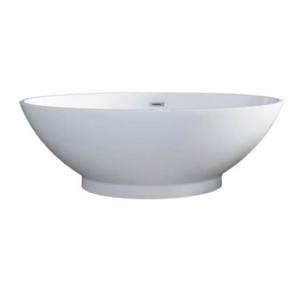 Noelani 66&apos;&apos;Oval AC Tub,Matte White W/Internal Drain And Of Cp