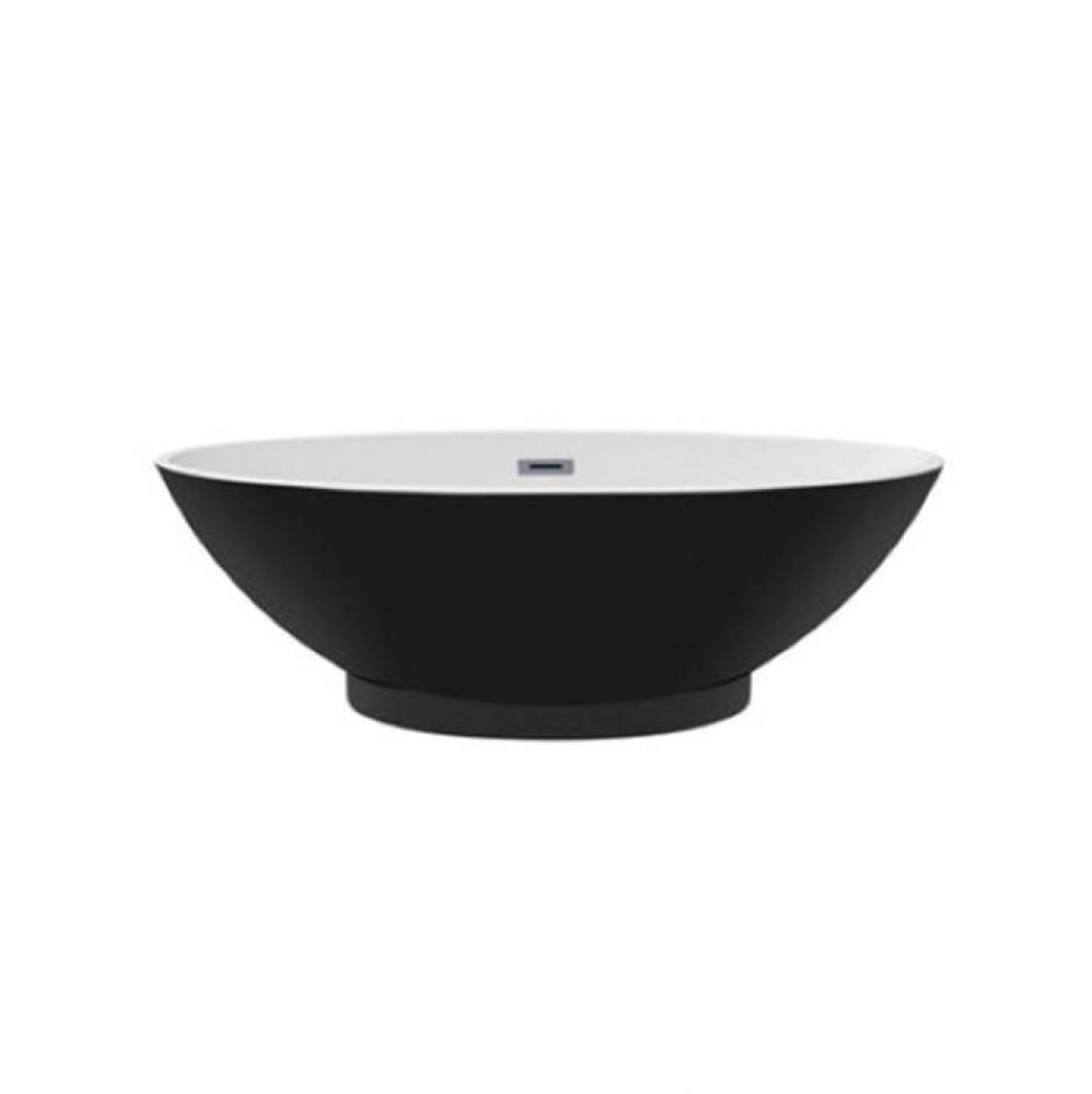 Noelani 66&apos;&apos;Oval AC Tub,Matte Black W/Internal Drain And Of Cp