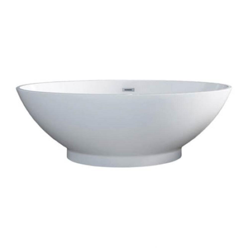 Noelani 66&apos;&apos;Oval AC Tub, White W/Internal Drain And Of Cp