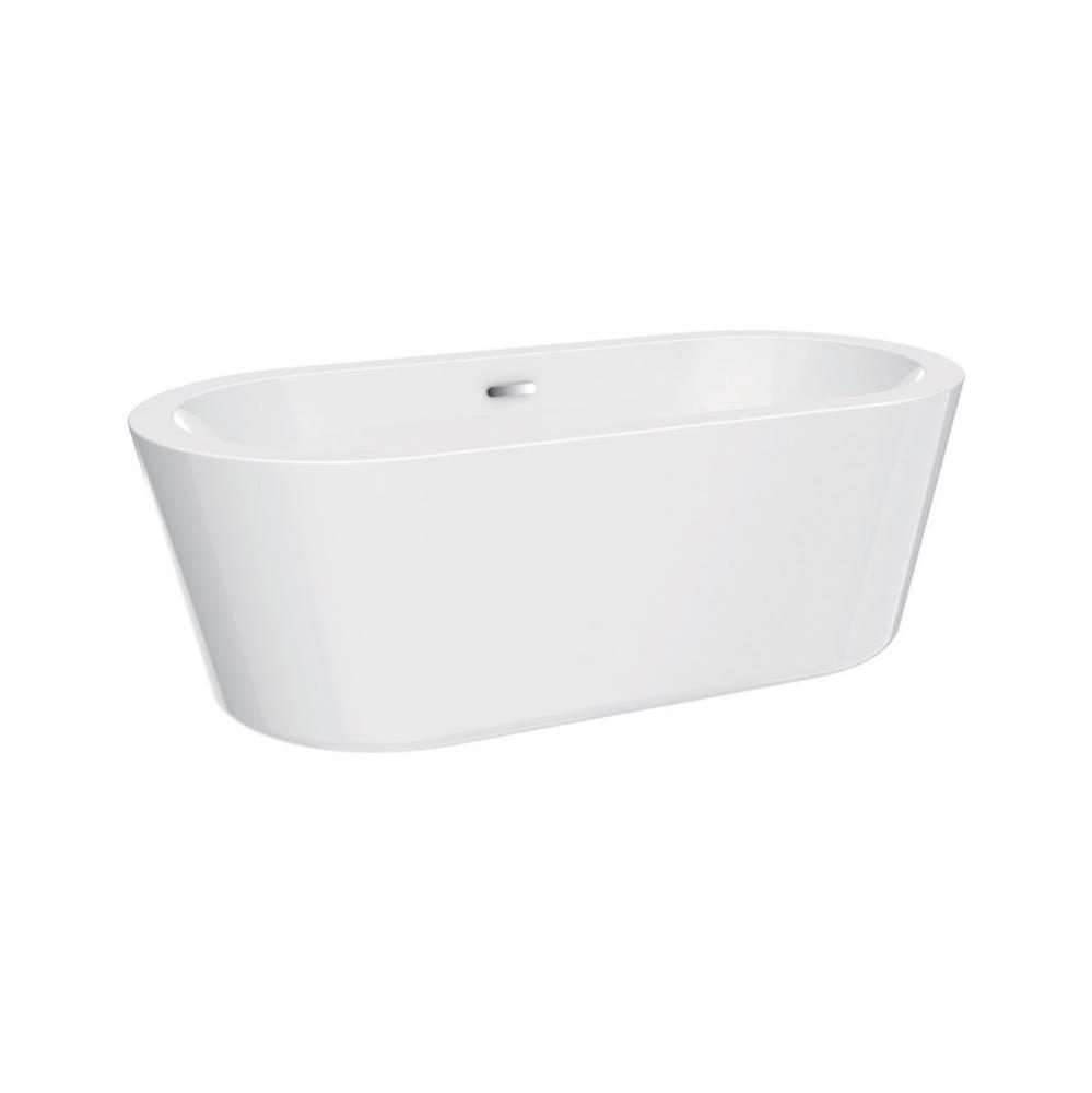 Saville Acrylic Oval Tub, 66&apos;&apos;WH, W/OF and Drain Matt Black