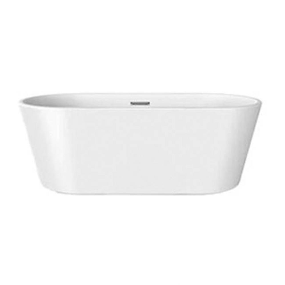 Patrick 67&apos;&apos; AC Tub Light Grey W/Internal Drain And Of Chrome