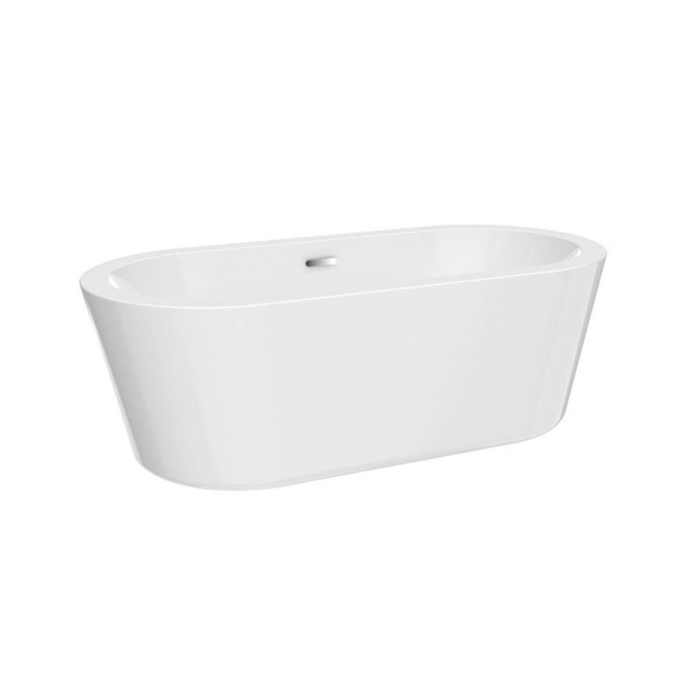 Saxton Acrylic Oval Tub 70&apos;&apos; WHW/OF and Drain Matt Black