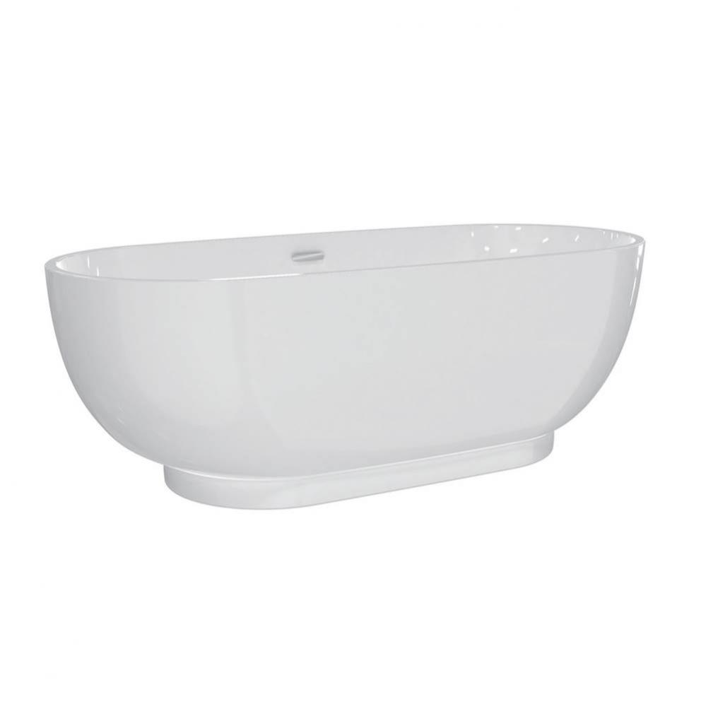 Roosevelt Acrylic Oval Tub 71&apos;&apos;WH, W/OF and Drain Matt Black