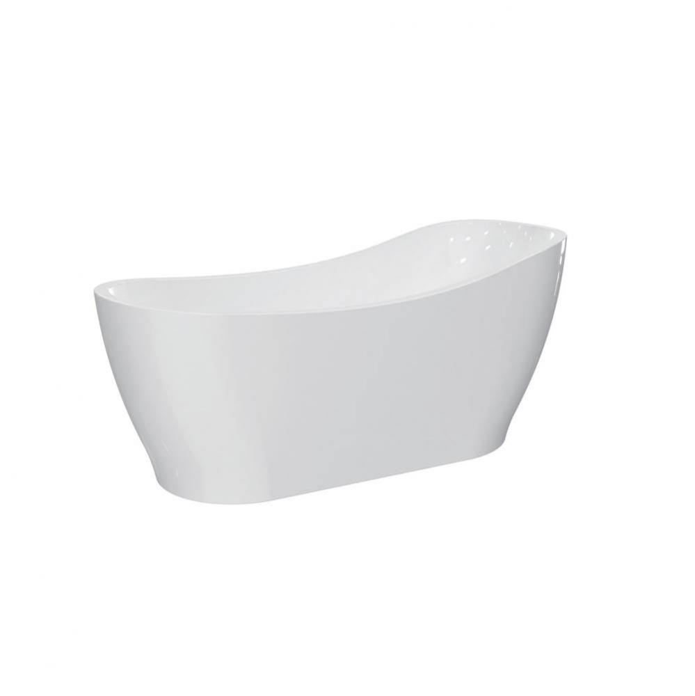 Lyndell AC Slipper Tub 67&apos;&apos; WH,w/Internal Drain Pipe,Matt BL