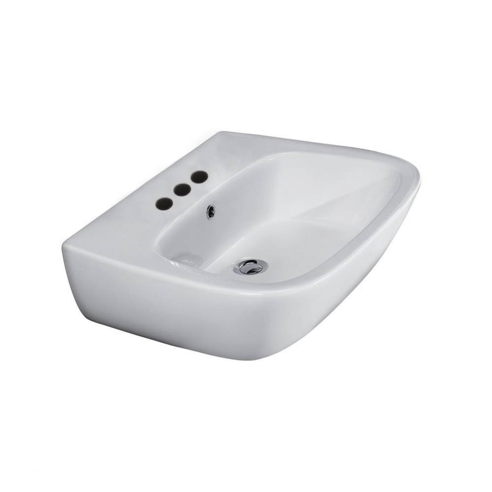 Elena 500 Ped Lav Basin 4&apos;&apos; Center Set, White