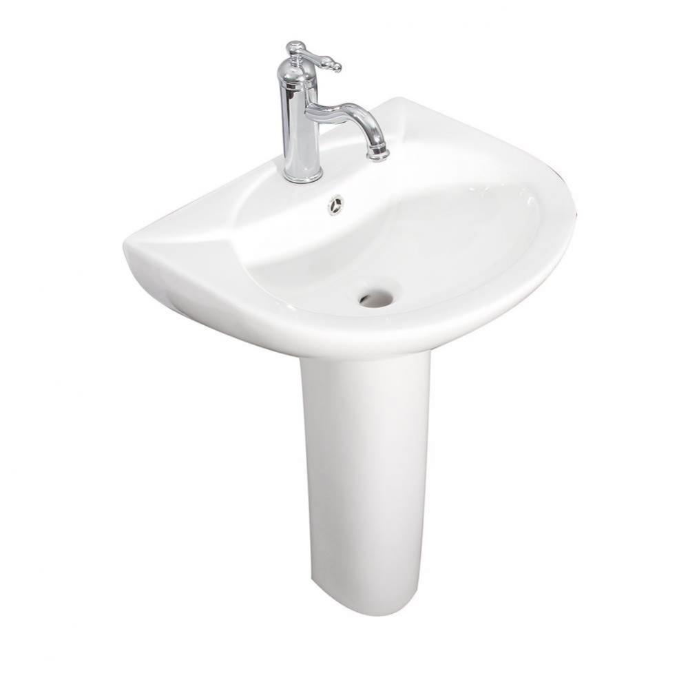 Banks  Basin Only with 1 Faucet Hole, Overflow, White